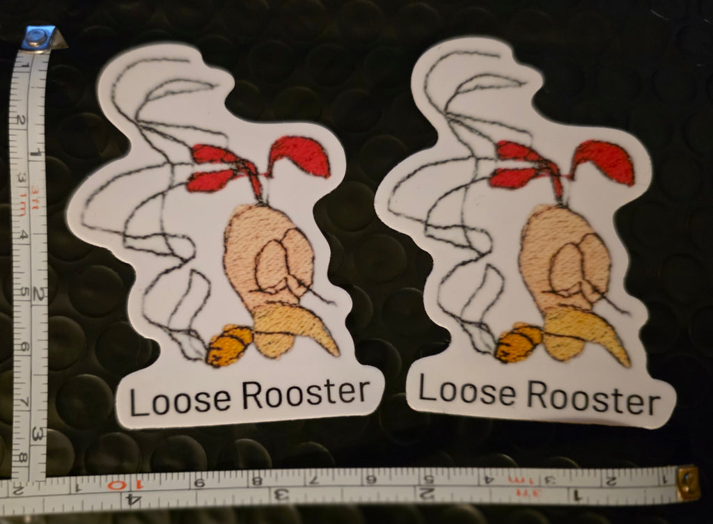 Vintage Loose Rooster Vinyl Sticker 2"x3"