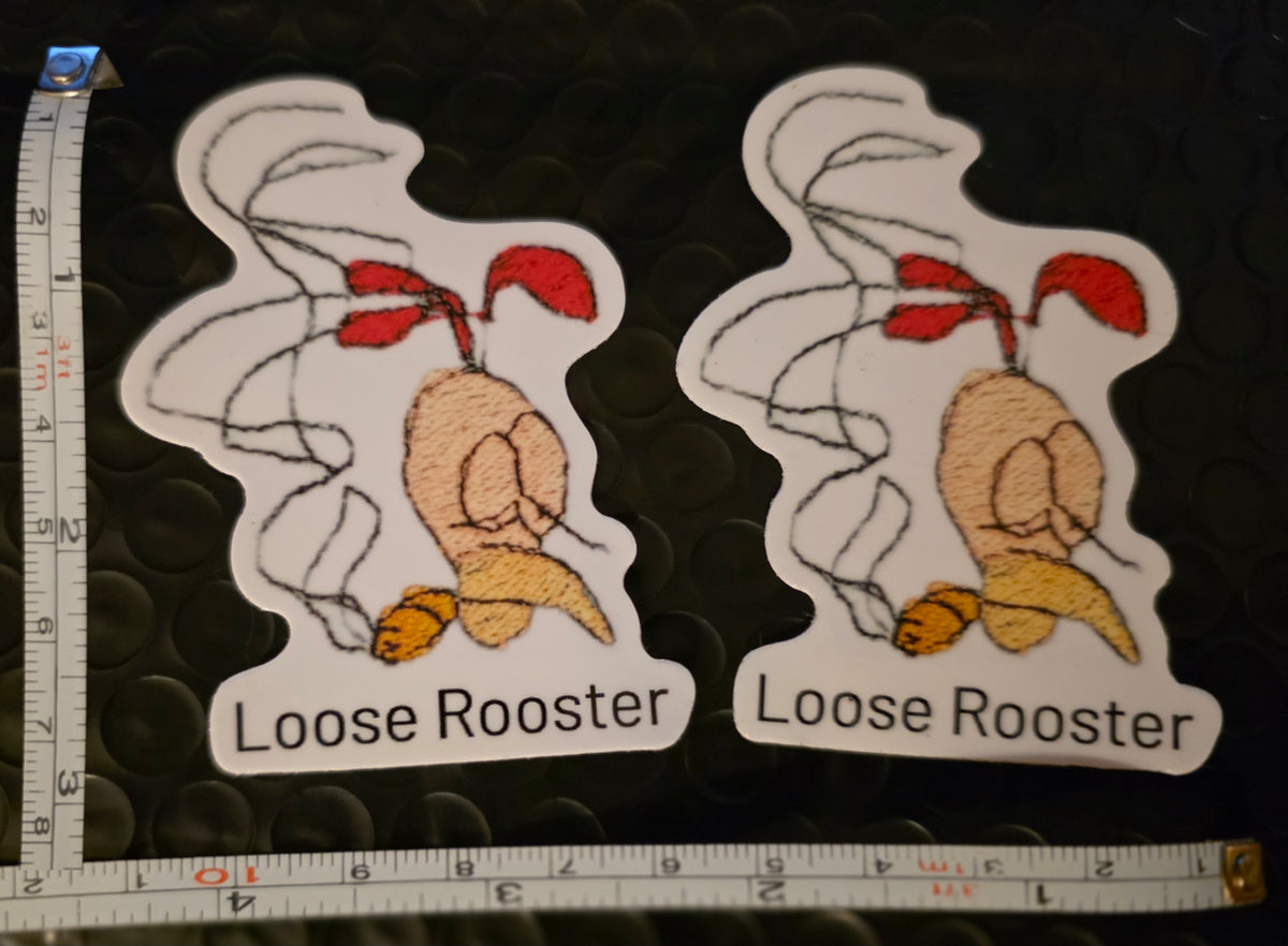 Vintage Loose Rooster Vinyl Sticker 2"x3"