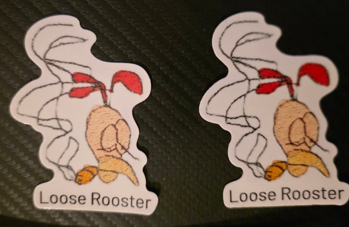 Vintage Loose Rooster Vinyl Sticker 2"x3"