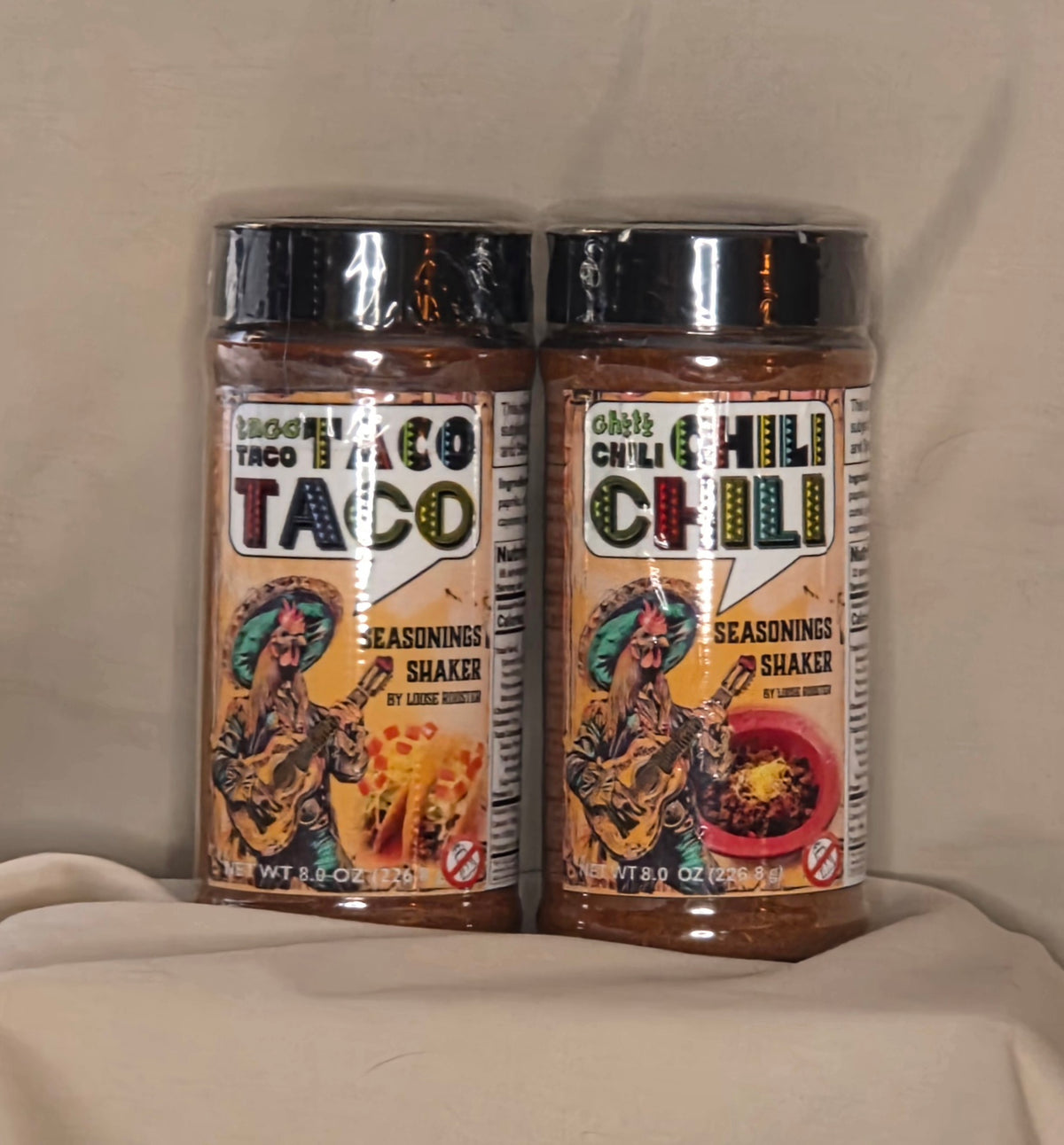 Loose Rooster's Taco & Chili Seasoning shakers Combo