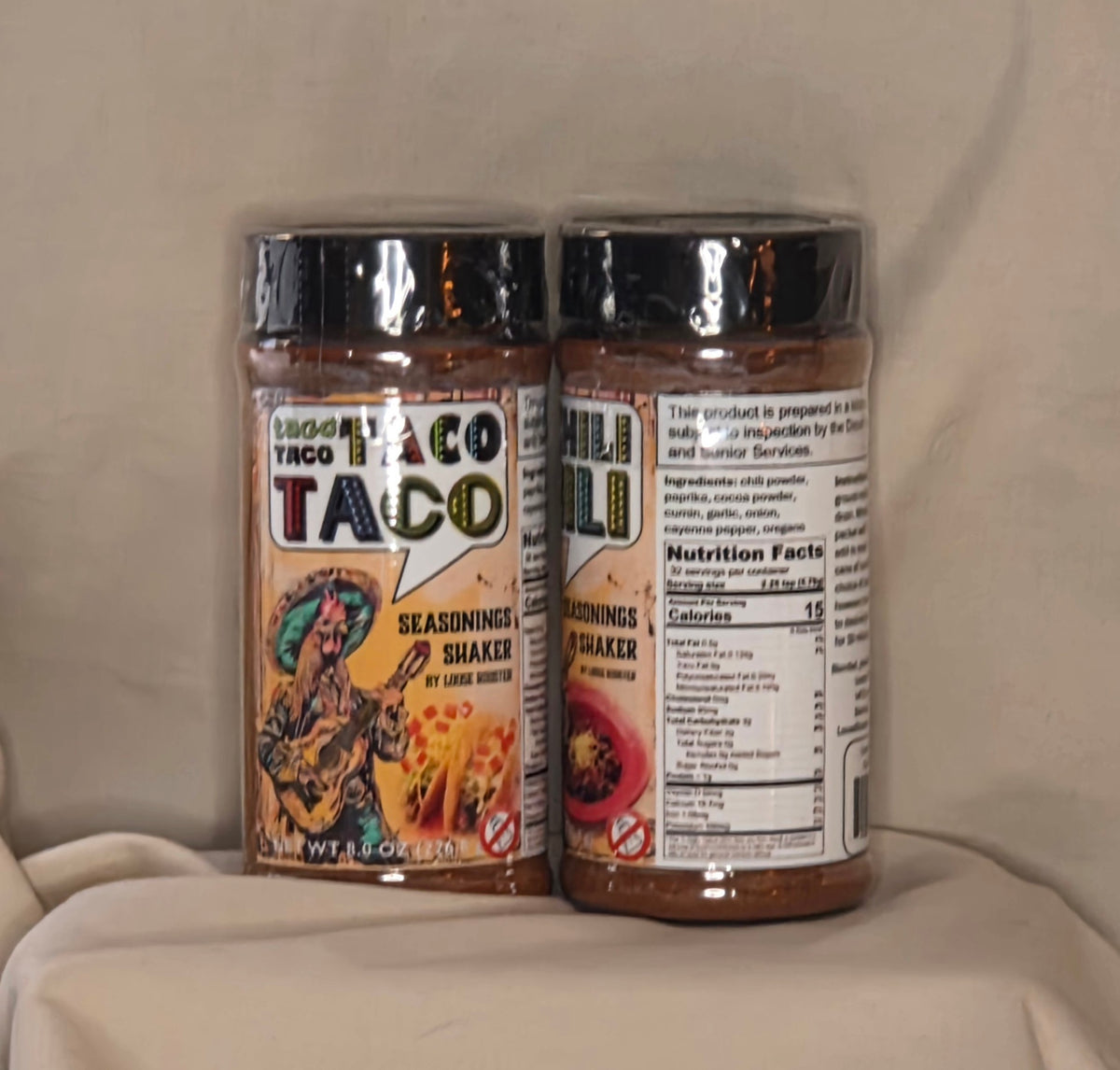 Loose Rooster's Taco Seasoning shaker
