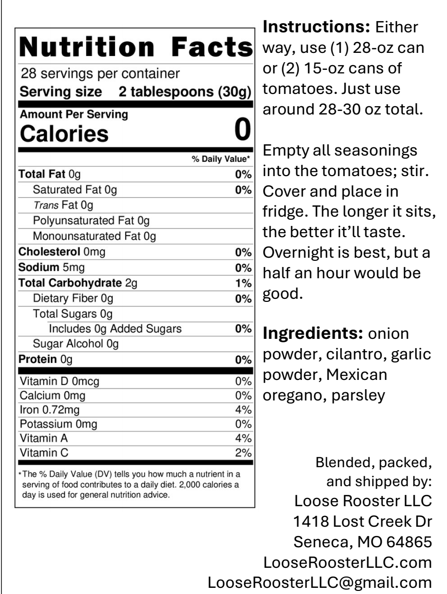 Instant Salsa Seasonings
