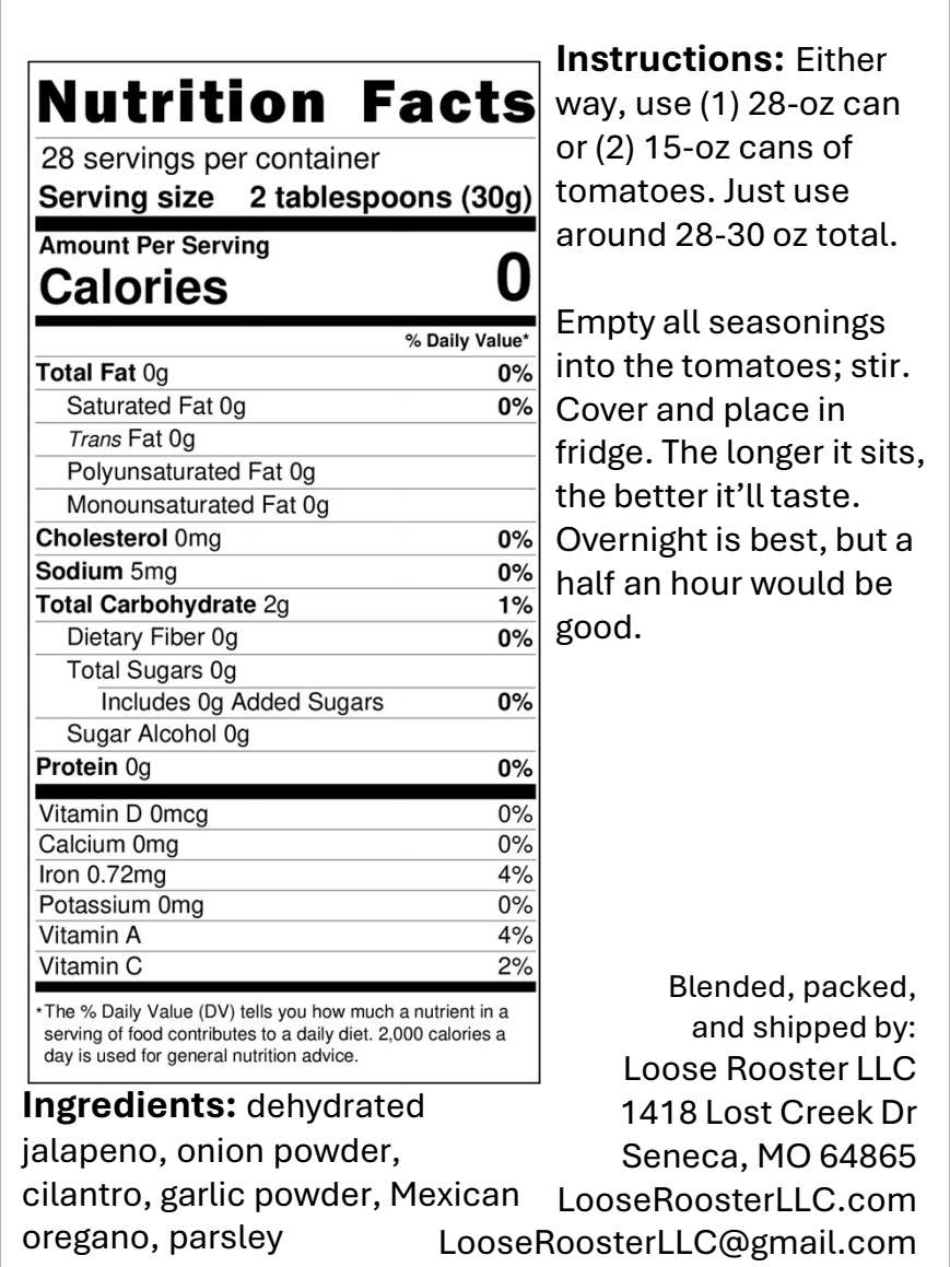 Instant Salsa Seasonings
